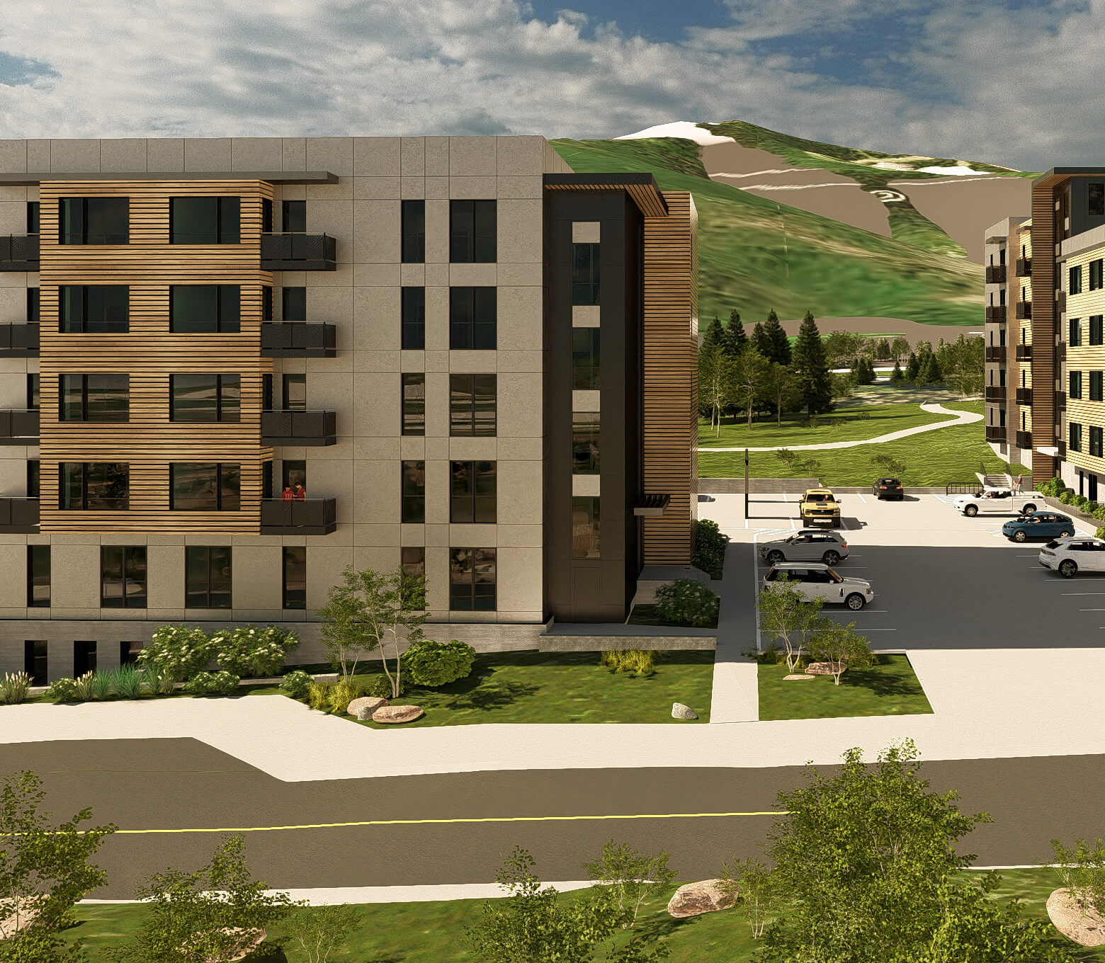 detail image of skyview residences 3d render